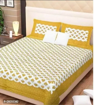 Stylish Cotton 1 Bedsheet + 2 Pillowcovers-thumb0