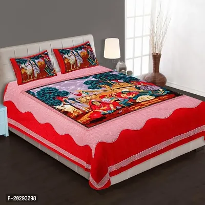 Stylish Cotton 1 Bedsheet + 2 Pillowcovers-thumb0