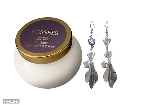 Perfumed Body Cream 250ML and Earrings for Women  Girls (Combo) (by Ori flame)-thumb0