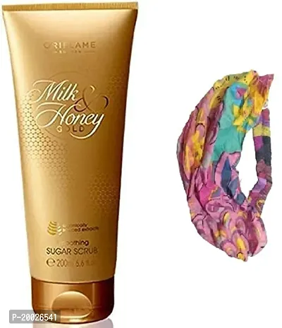 MILK  HONEY GOLD Smoothing Sugar Scrub - 200 ml and band combo-thumb3