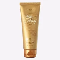 Oriflame milk and honey smoothing sugar scrub - 75 grams and MILK  HONEY GOLD nourishing hand and body cream - 75 grams - COMBO-thumb1