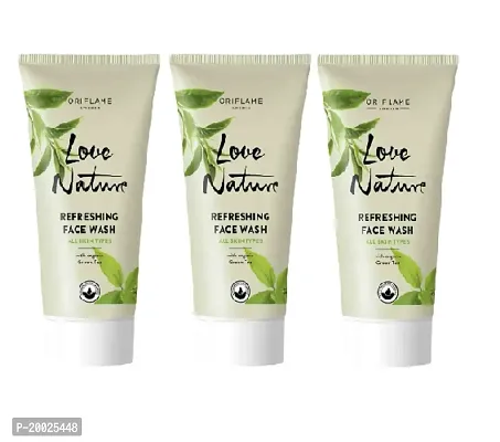 Oriflame love nature refreshing face wash with organic green tea pack of 3-thumb4