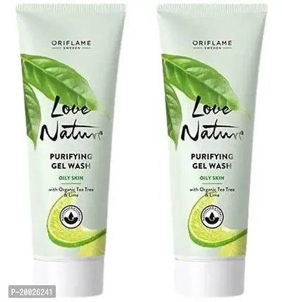 Oriflame Love Nature Purifying Gel Face Wash For Oily Skin With Organic Tea Tree And Lime 125ml Combo of 2 pcs