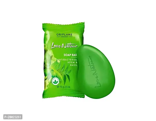 Oriflame Love Nature Soap Bar - Antibacterial Neem  Basil 75GM (Set of 12)