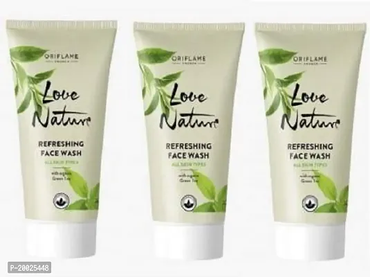 Oriflame love nature refreshing face wash with organic green tea pack of 3-thumb2