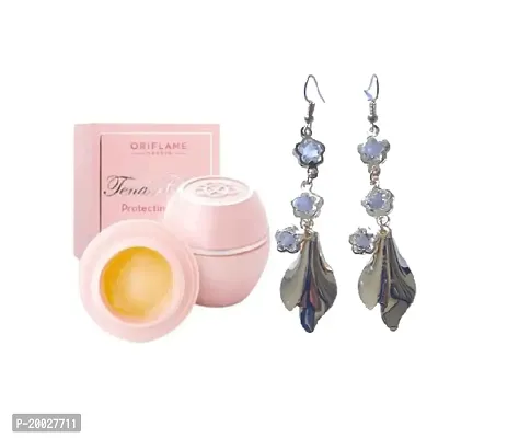 Oriflame Protecting Lip Balm - Yellow (Bees Wax) 15ml  Earrings For Women  Girls (Combo)-thumb2