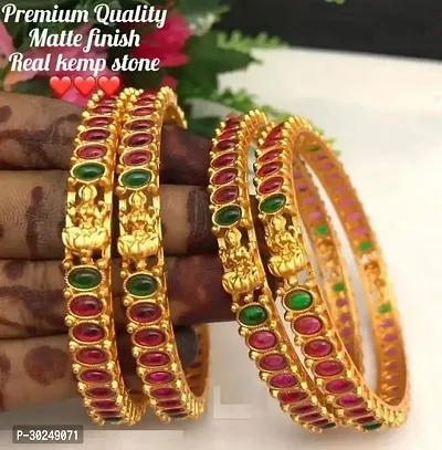 Elegant Multicoloured Alloy Ruby Bangles Set For Women-thumb0