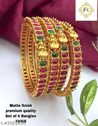 Elegant Multicoloured Alloy Ruby Bangles Set For Women-thumb1