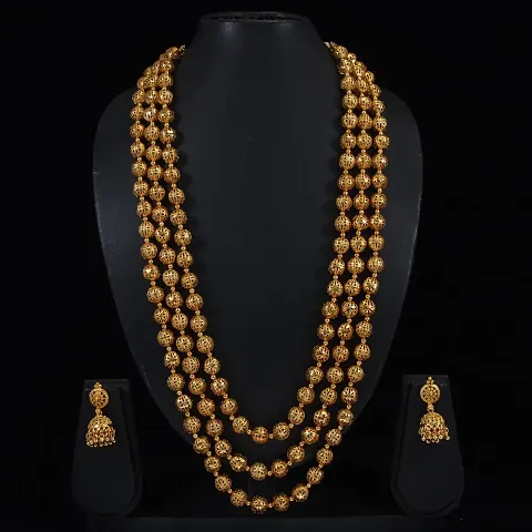 Shimmering Charming Long Mala Necklace Set