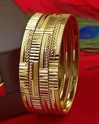 Elegant Golden Brass Bangles Set For Women-thumb1