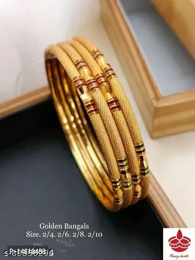 Govindam Meenakari Gold Bangle Set