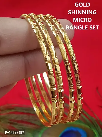 Govindam Gold Polished Bangle Set