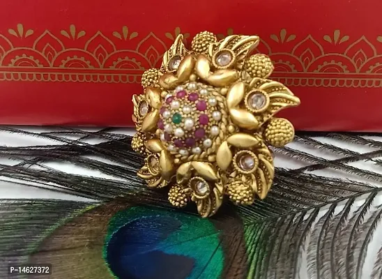 Premium Quality Brass Ring With Rajwadi Matte Finishing
