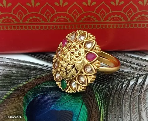 Premium Quality Brass Ring With Rajwadi Matte Finishing-thumb0