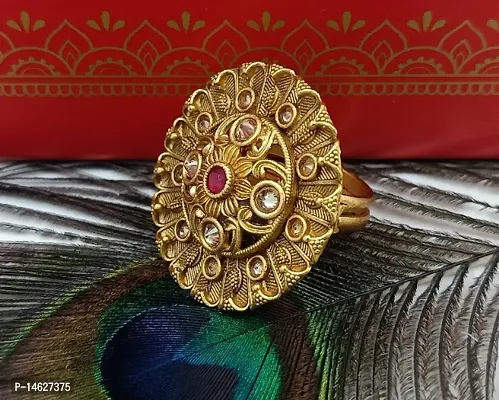 Rajwadi Ladies Gold Ring | Ladies gold rings, Gold rings, Gold