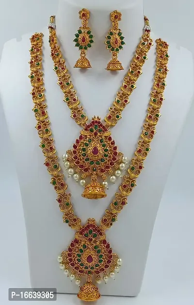 Govindam Elite Glittering Combo Necklace Set-thumb0