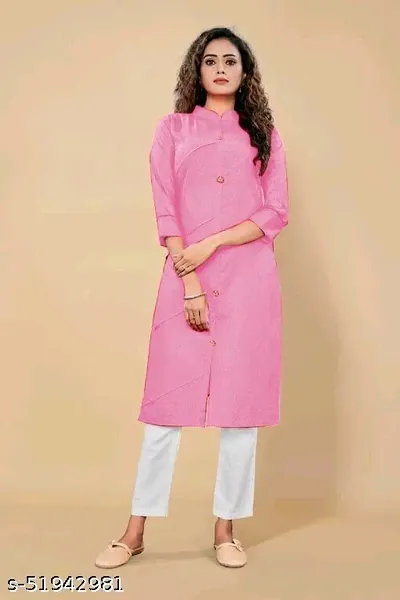 Women's Khadi Cotton Solid Straight Kurti