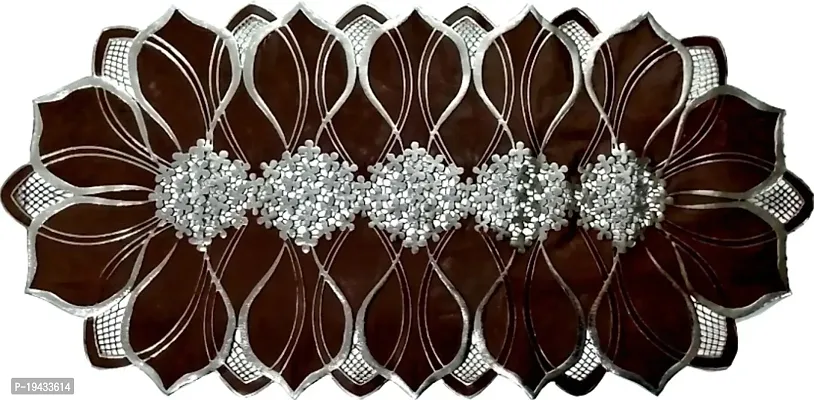 Designer Brown White 80 Cm Table Runner (Vinyl)