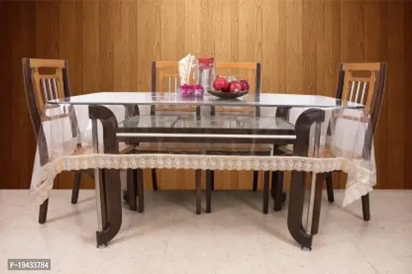 Designer Abstract 6 Seater Table Cover (Golden PVC)-thumb0