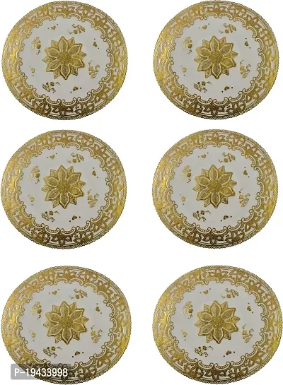 Designer Cut Corner Pack Of 6 Table Placemat (Golden PVC)-thumb0