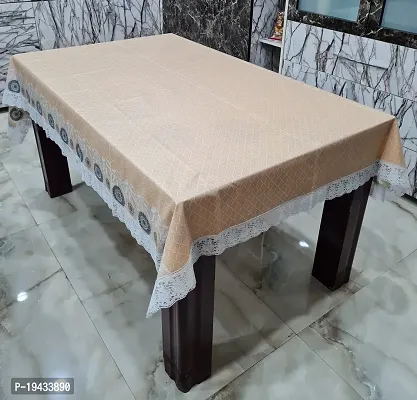 Designer Printed 6 Seater Table Cover (Brown PVC)-thumb0