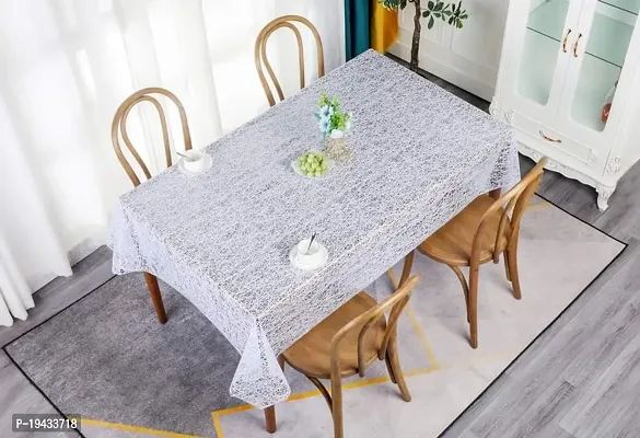 Designer Printed 8 Seater Table Cover (White Vinyl)