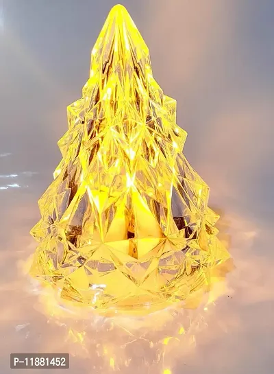 ThirteenthAananda LED Crystal Pyramid Shape Candle Lamp Night Lamp Home Dining Table Decoration Size: 8.5 x 6.5 CM, Pack of 2, Light Color Warm Yellow-thumb5