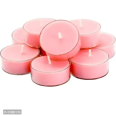 ThirteenthAananda Scented Tealight Candles Clear Cup Tea Light, Candles for Home Decoration, Celebration, 3.6 Hours Burning Time (Pack of 9, Rose)