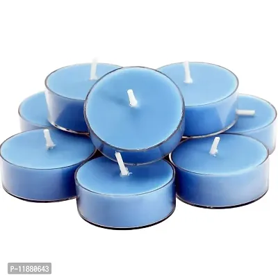 ThirteenthAananda Scented Tealight Candles Clear Cup Tea Light, Candles for Home Decoration, Celebration, 3.6 Hours Burning Time (Pack of 9, Sea Breeze)