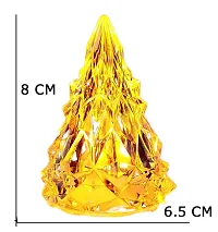 ThirteenthAananda LED Crystal Pyramid Shape Candle Lamp Night Lamp Home Dining Table Decoration Size: 8.5 x 6.5 CM, Pack of 2, Light Color Warm Yellow-thumb2