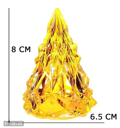 ThirteenthAananda LED Crystal Pyramid Shape Candle Lamp Night Lamp Home Dining Table Decoration Size: 8.5 x 6.5 CM, Pack of 2, Light Color Warm Yellow-thumb3