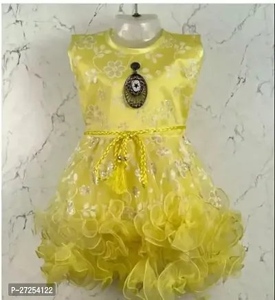 Stylish Yellow Net Frocks For Girls