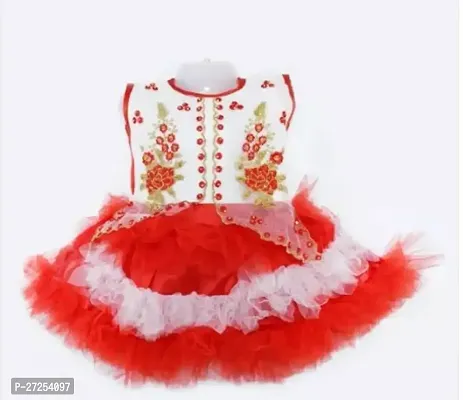 Stylish Red Net Frocks For Girls