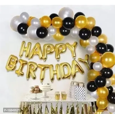 Happy Birthday Decoration Combo Kit With Banner Balloons Foil Curtain Star Foil For Birthday Decoration