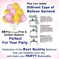 ● Happy Birthday Decoration kit : 1 Happy Birthday Banner (Pink), 50pcs HD Metallic Balloons (Pink  Golden 25 pcs each) and 1 Big Size Pink Curtain with Ribbon included ● Color : Pink  Gold ● The Bi-thumb2