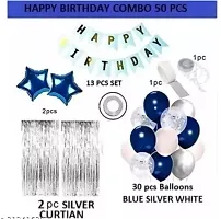 Happy Birthday Decoration Combo Kit With Banner Balloons Foil Curtain Star Foil For Birthday Decoration-thumb1