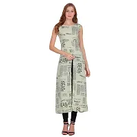 Manggo Women Newspaper Print Slit Dress-thumb1