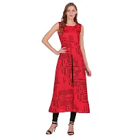 Manggo Women Newspaper Print Slit Dress-thumb1