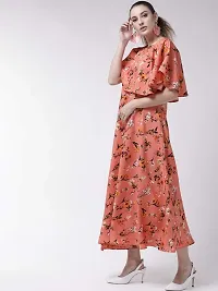 Manggo Women Floral Print Crepe Maxi Dress-thumb3