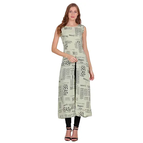 Women's NewsPaper Print Slit Dress