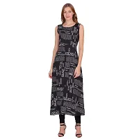 Manggo Women Newspaper Print Slit Dress-thumb1