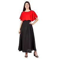 Manggo Women Contrast Solid Maxi Dress-thumb1