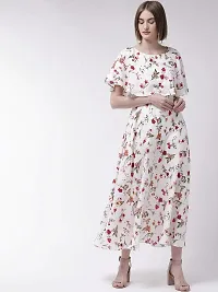 Manggo Women Floral Print Crepe Maxi Dress-thumb1