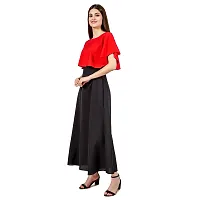 Manggo Women Contrast Solid Maxi Dress-thumb3