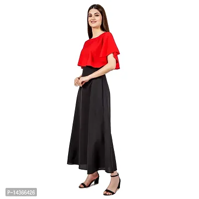 Manggo Women Contrast Solid Maxi Dress-thumb4