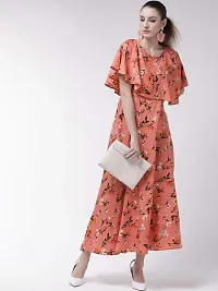 Manggo Women Floral Print Crepe Maxi Dress-thumb4