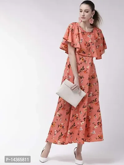 Manggo Women Floral Print Crepe Maxi Dress-thumb5