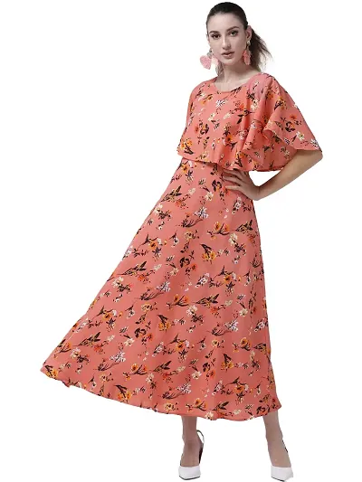 Manggo Women Floral Print Crepe Maxi Dress