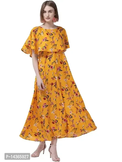Manggo Women Floral Print Crepe Maxi Dress