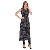 Manggo Women Newspaper Print Slit Dress-thumb3